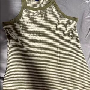 Limited Too Green and White Fitted Tank Top